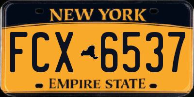 NY license plate FCX6537