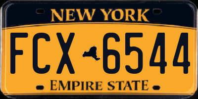 NY license plate FCX6544