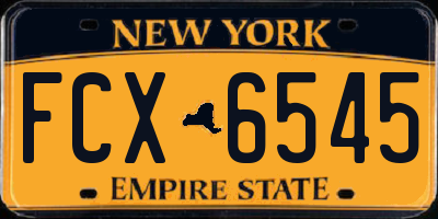 NY license plate FCX6545