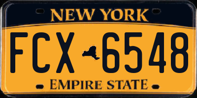 NY license plate FCX6548
