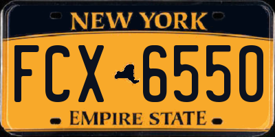 NY license plate FCX6550