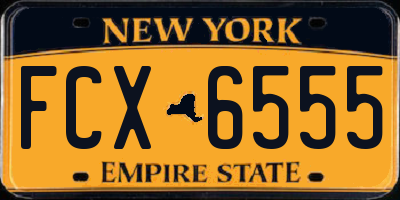 NY license plate FCX6555