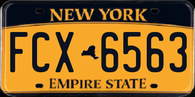 NY license plate FCX6563
