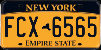 NY license plate FCX6565