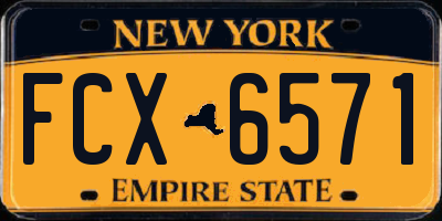 NY license plate FCX6571