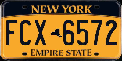 NY license plate FCX6572