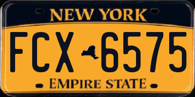 NY license plate FCX6575