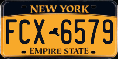 NY license plate FCX6579