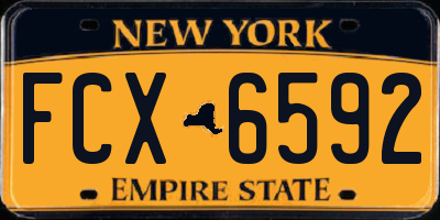NY license plate FCX6592