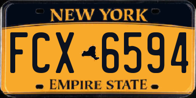 NY license plate FCX6594