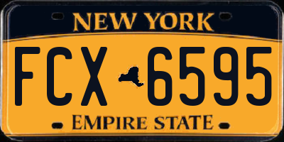 NY license plate FCX6595