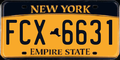 NY license plate FCX6631