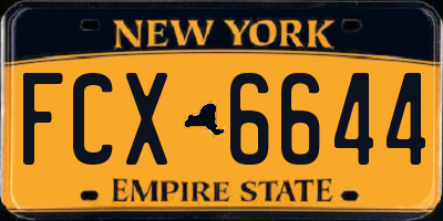 NY license plate FCX6644