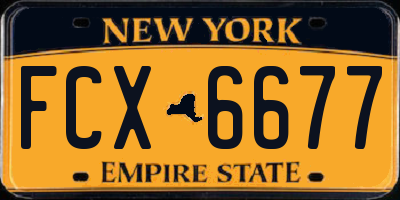 NY license plate FCX6677