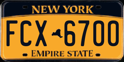 NY license plate FCX6700