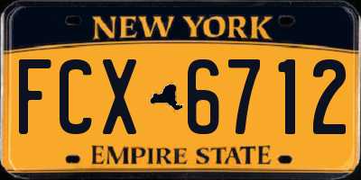 NY license plate FCX6712