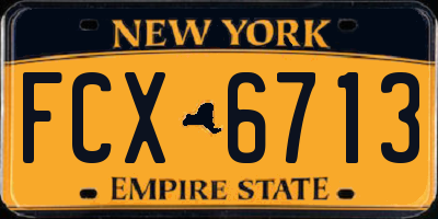 NY license plate FCX6713