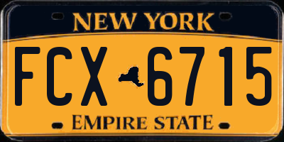 NY license plate FCX6715