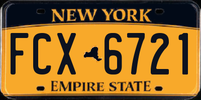 NY license plate FCX6721