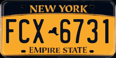 NY license plate FCX6731