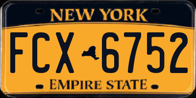 NY license plate FCX6752