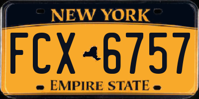 NY license plate FCX6757