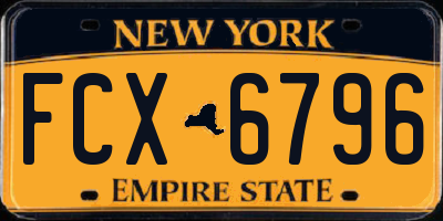 NY license plate FCX6796