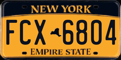 NY license plate FCX6804