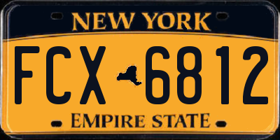 NY license plate FCX6812
