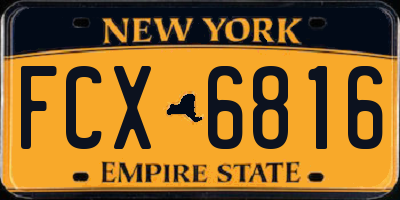 NY license plate FCX6816