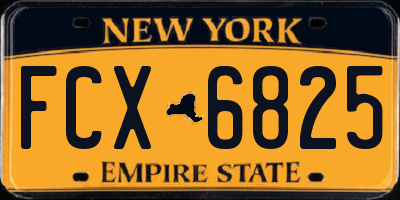 NY license plate FCX6825