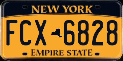 NY license plate FCX6828