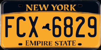 NY license plate FCX6829