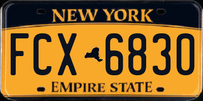 NY license plate FCX6830