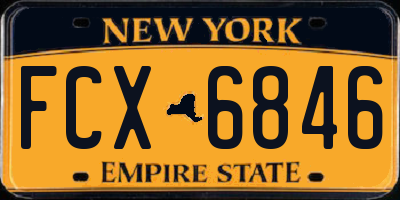 NY license plate FCX6846