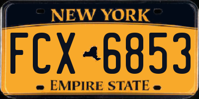 NY license plate FCX6853
