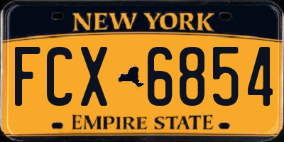 NY license plate FCX6854