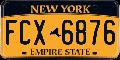 NY license plate FCX6876