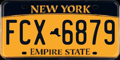 NY license plate FCX6879