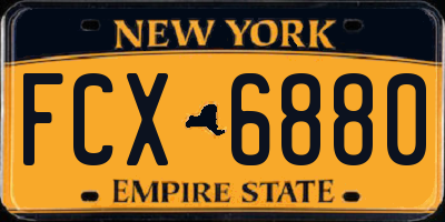 NY license plate FCX6880