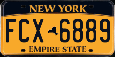NY license plate FCX6889