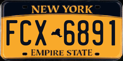 NY license plate FCX6891