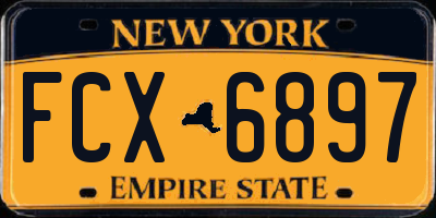NY license plate FCX6897
