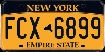 NY license plate FCX6899