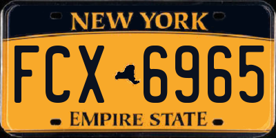 NY license plate FCX6965