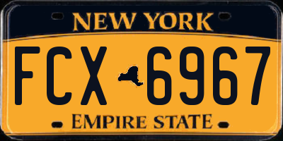 NY license plate FCX6967