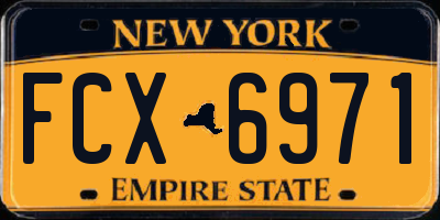 NY license plate FCX6971