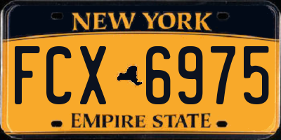 NY license plate FCX6975