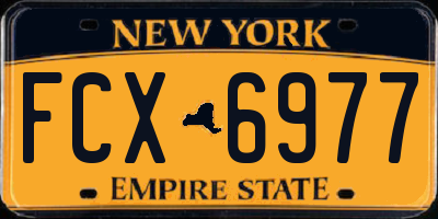 NY license plate FCX6977