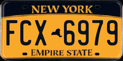 NY license plate FCX6979